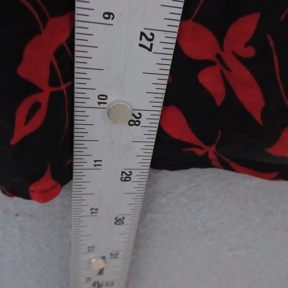 Lauren Ralph Lauren LRL Top XL Red Black Floral Button Up Career Office Timeless - Picture 7 of 9